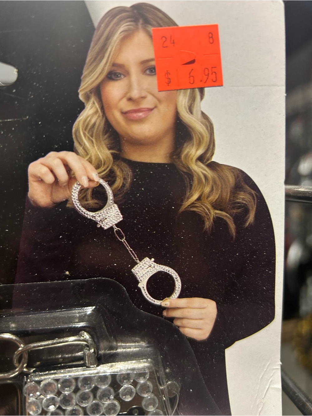 Silver Rhinestone Handcuffs - Fun World - Picture 2 of 3